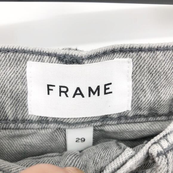 FRAME Men's L'Homme Cut Off Short 29 Tornado Grey Denim Organic Cotton Blend - Picture 6 of 12